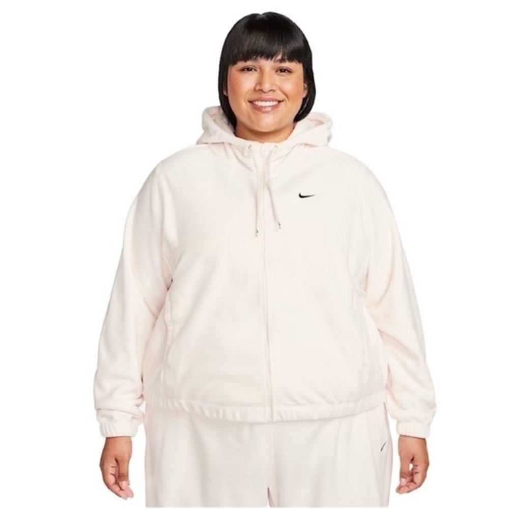 Nike Therma-FIT One Women's Oversized Full-Zip Fleece Hoodie (Plus) Ivory NWT - Picture 1 of 12